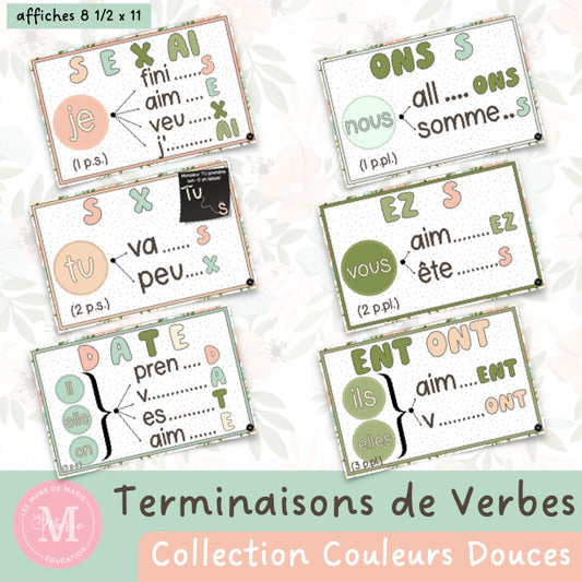Terminaisons de Verbes *Collection Couleurs Douces*