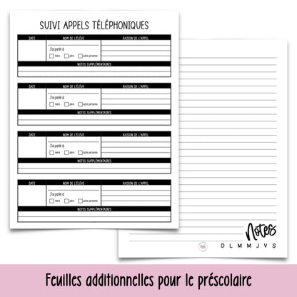 agenda PRÉSCOLAIRE 2025-2026 CAFÉ LATTÉ