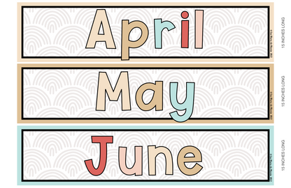 BOHO THEME WALL CALENDAR - CLASSROOM DECOR