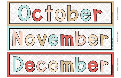 BOHO THEME WALL CALENDAR - CLASSROOM DECOR