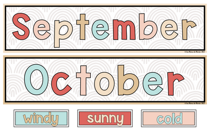 BOHO THEME WALL CALENDAR - CLASSROOM DECOR