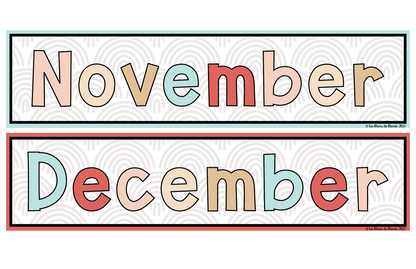 BOHO THEME WALL CALENDAR - CLASSROOM DECOR