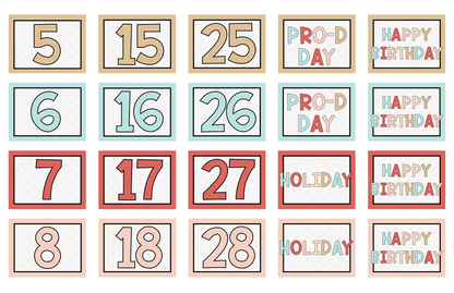 BOHO THEME WALL CALENDAR - CLASSROOM DECOR
