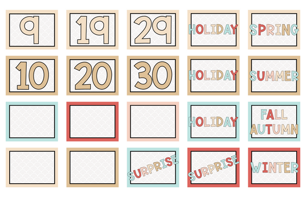 BOHO THEME WALL CALENDAR - CLASSROOM DECOR