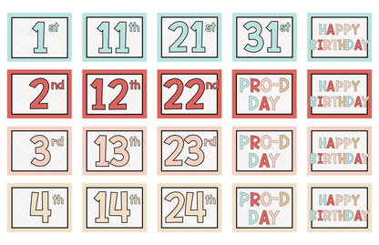 BOHO THEME WALL CALENDAR - CLASSROOM DECOR