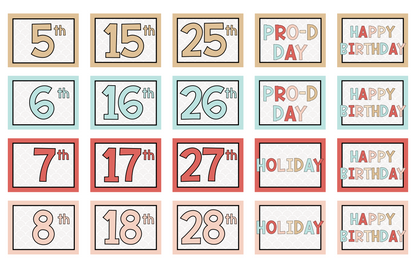 BOHO THEME WALL CALENDAR - CLASSROOM DECOR
