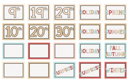 BOHO THEME WALL CALENDAR - CLASSROOM DECOR