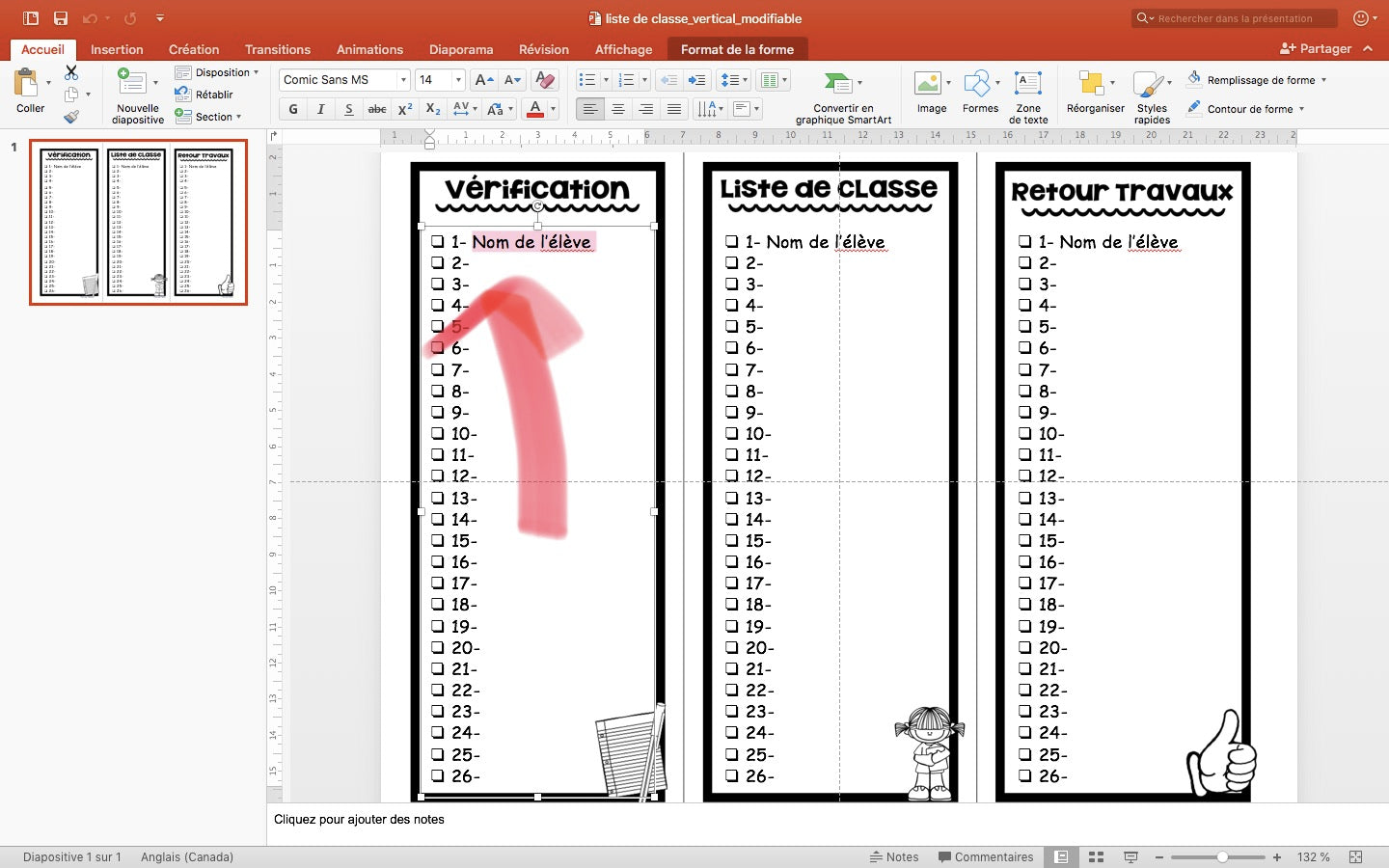 LISTES DE CLASSES MODIFIABLES