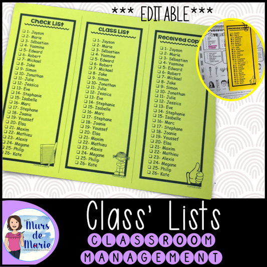 CLASS LISTS *EDITABLE*