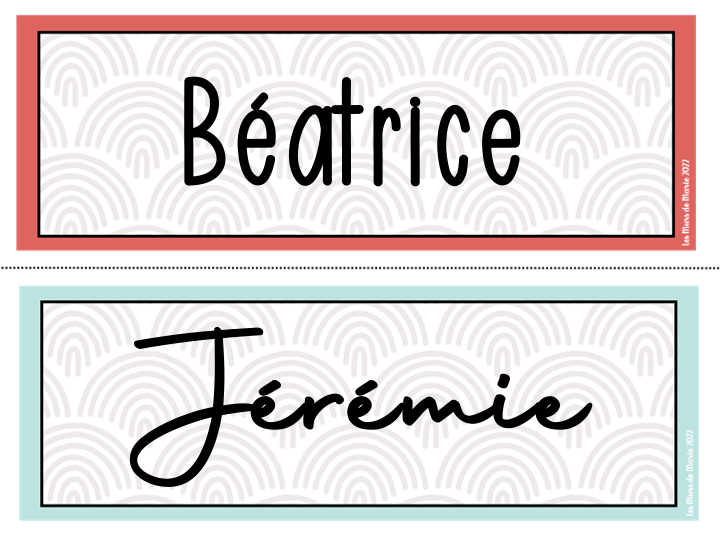 BOHO DÉCOR DE CLASSE - ÉTIQUETTES DE BUREAU