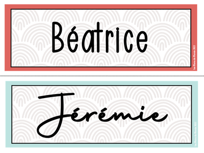 BOHO DÉCOR DE CLASSE - ÉTIQUETTES DE BUREAU