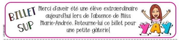 BILLETS DE SUPPLÉANCE MODIFIABLES