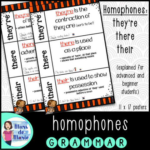 HOMOPHONES THEY'RE - THERE - THEIR POSTER