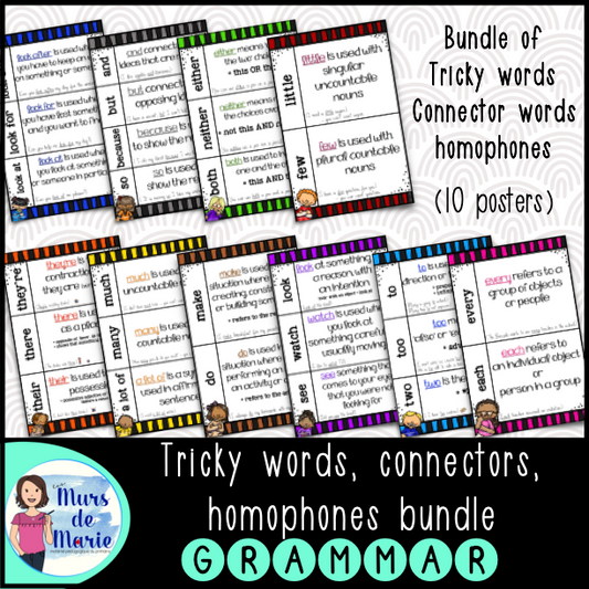 HOMOPHONES, TRICKY WORDS, CONNECTOR BUNDLE