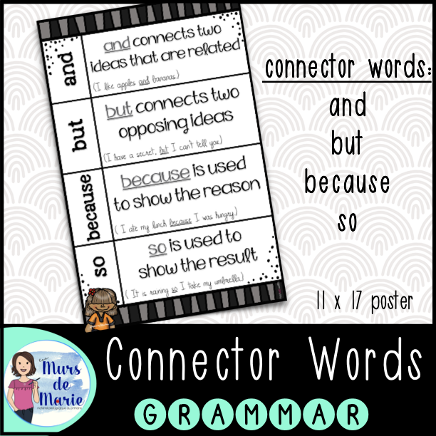 CONNECTOR WORDS AND-BUT-SO-BECAUSE POSTER