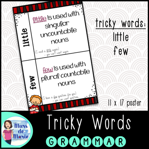TRICKY WORDS LITTLE-FEW POSTER
