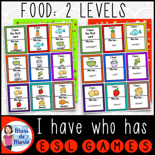 I HAVE...WHO HAS...GAME: FOOD