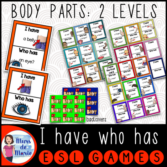 I HAVE... WHO HAS... GAME : BODY PARTS