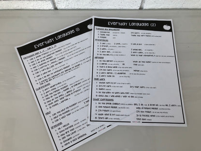 EVERYDAY LANGUAGE HANDOUT