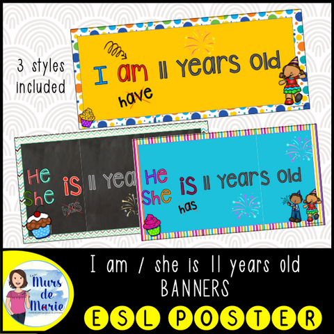 I AM / HE IS 11 YEARS OLD BANNER