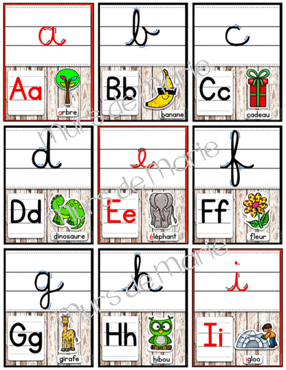 ALPHABET AFFICHES LETTRES ATTACHÉES ET DÉTACHÉES