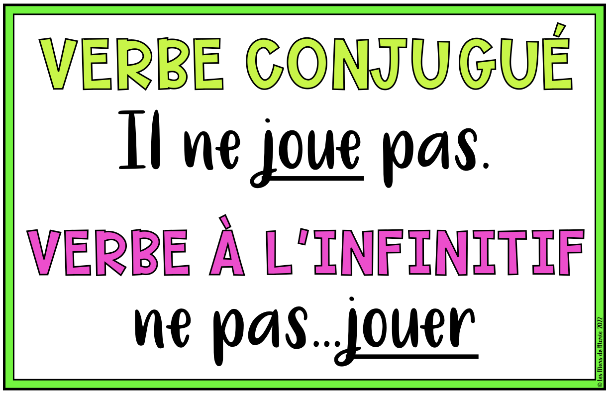 AFFICHE "CONJUGUÉ OU INFINITIF"
