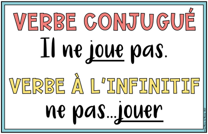 AFFICHE "CONJUGUÉ OU INFINITIF"