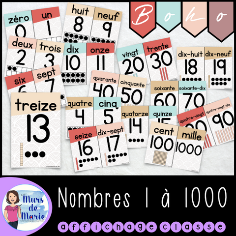 BOHO DÉCOR DE CLASSE - NOMBRES 1-1000