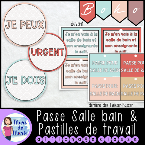 BOHO DÉCOR DE CLASSE - PASSE DE TOILETTES & PASTILLES DE TRAVAIL