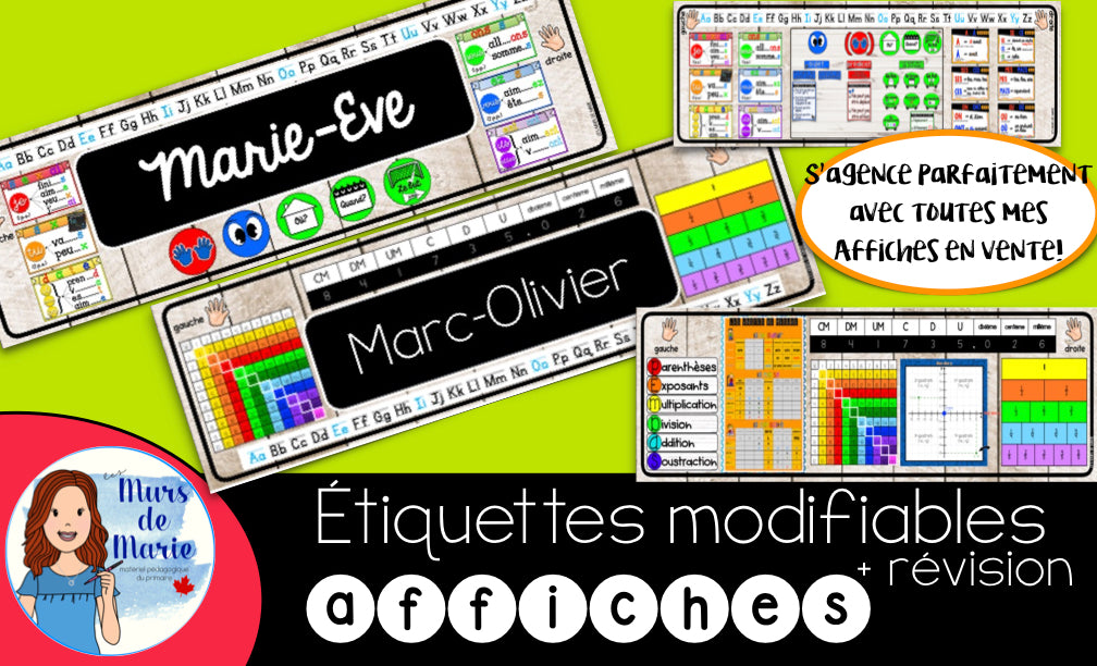 ÉTIQUETTES DE BUREAUX MODIFIABLES (22 MODÈLES)