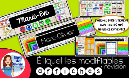 ÉTIQUETTES DE BUREAUX MODIFIABLES (22 MODÈLES)