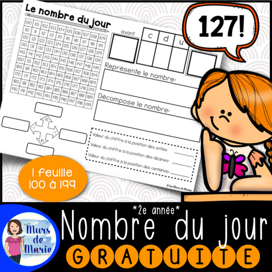 NOMBRE DU JOUR 2E ANNÉE *GRATUITÉ*
