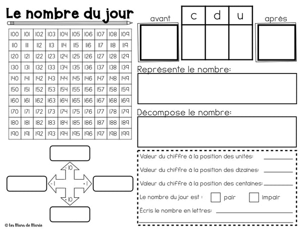 NOMBRE DU JOUR (100 À 999)