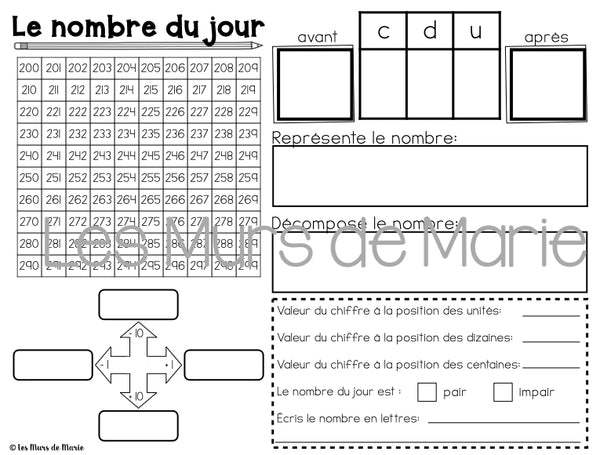 NOMBRE DU JOUR (100 À 999)