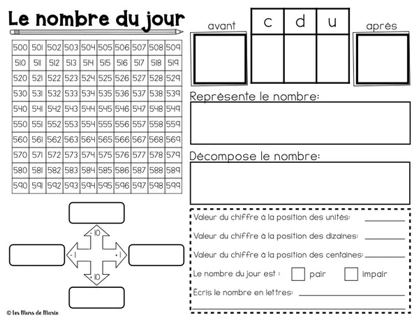 NOMBRE DU JOUR (100 À 999)