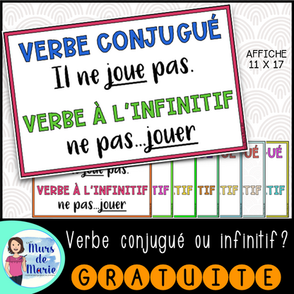 AFFICHE "CONJUGUÉ OU INFINITIF"