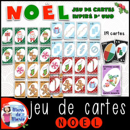 JEU DE CARTES NOEL (INSPIRÉ D'UNO) À IMPRIMER VOUS-MÊME
