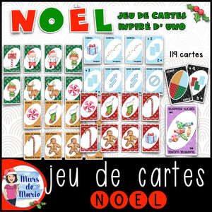 JEU DE CARTES NOEL (INSPIRÉ D'UNO) À IMPRIMER VOUS-MÊME