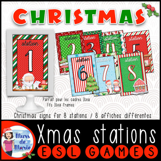 CHRISTMAS STATION SIGNS / AFFICHES ATELIERS NOEL