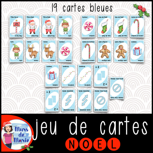 JEU DE CARTES NOEL (INSPIRÉ D'UNO) À IMPRIMER VOUS-MÊME