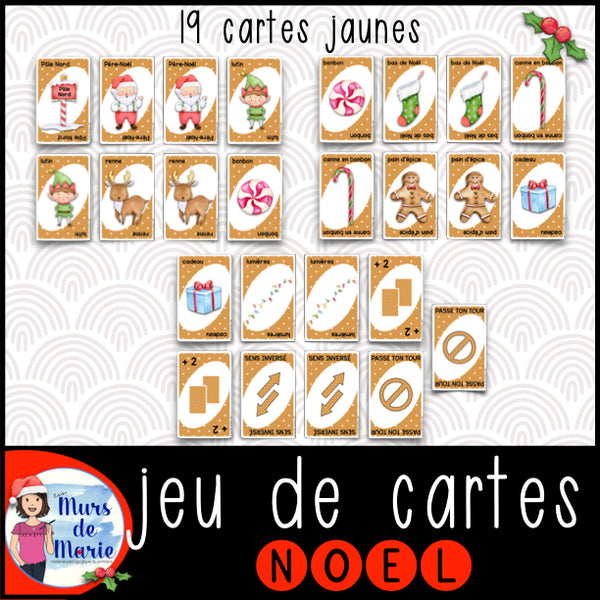 JEU DE CARTES NOEL (INSPIRÉ D'UNO) À IMPRIMER VOUS-MÊME