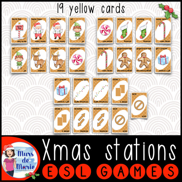 CHRISTMAS CARD GAME (INSPIRED BY UNO) TO PRINT YOURSELF