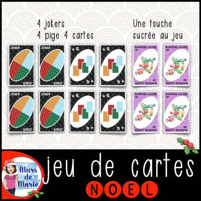 JEU DE CARTES NOEL (INSPIRÉ D'UNO) À IMPRIMER VOUS-MÊME