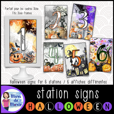 HALLOWEEN STATION SIGNS / AFFICHES POUR STATIONS