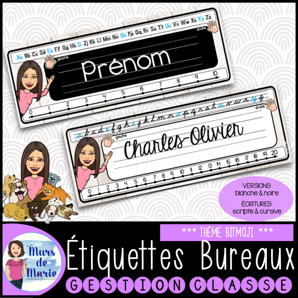 ÉTIQUETTES DE BUREAUX MODIFIABLES (22 MODÈLES)