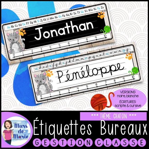 ÉTIQUETTES DE BUREAUX MODIFIABLES (22 MODÈLES)