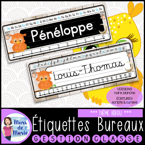 ÉTIQUETTES DE BUREAUX MODIFIABLES (22 MODÈLES)
