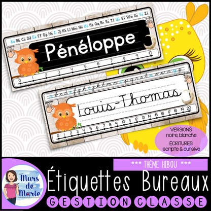 ÉTIQUETTES DE BUREAUX MODIFIABLES (22 MODÈLES)