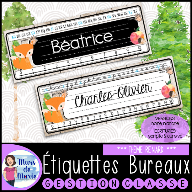 ÉTIQUETTES DE BUREAUX MODIFIABLES (22 MODÈLES)