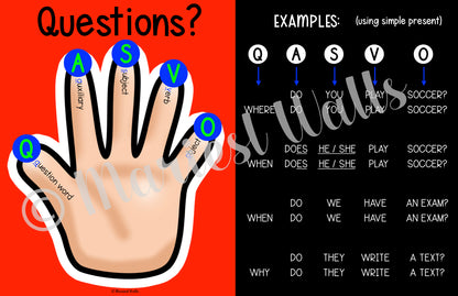 QUESTIONS, SENTENCE STRUCTURE POSTERS